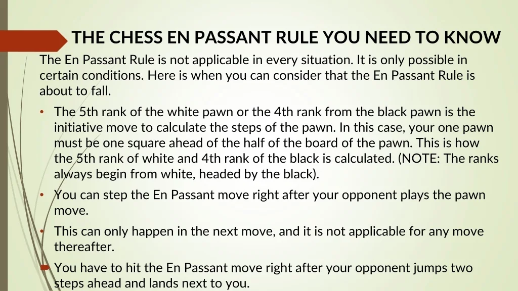 PPT - CHESS EN PASSANT RULE: DEFEAT OPPONENTS WITH SPECIAL PAWN MOVE IN ... PPT - CHESS EN PASSANT RULE: DEFEAT OPPONENTS WITH SPECIAL PAWN MOVE IN ...